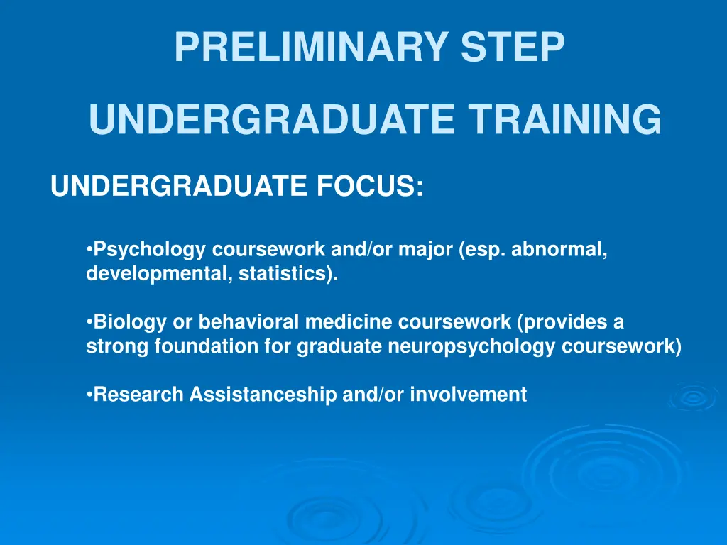 preliminary step