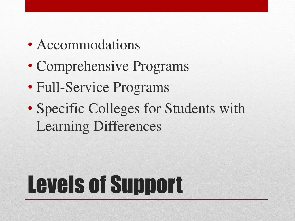 accommodations comprehensive programs full