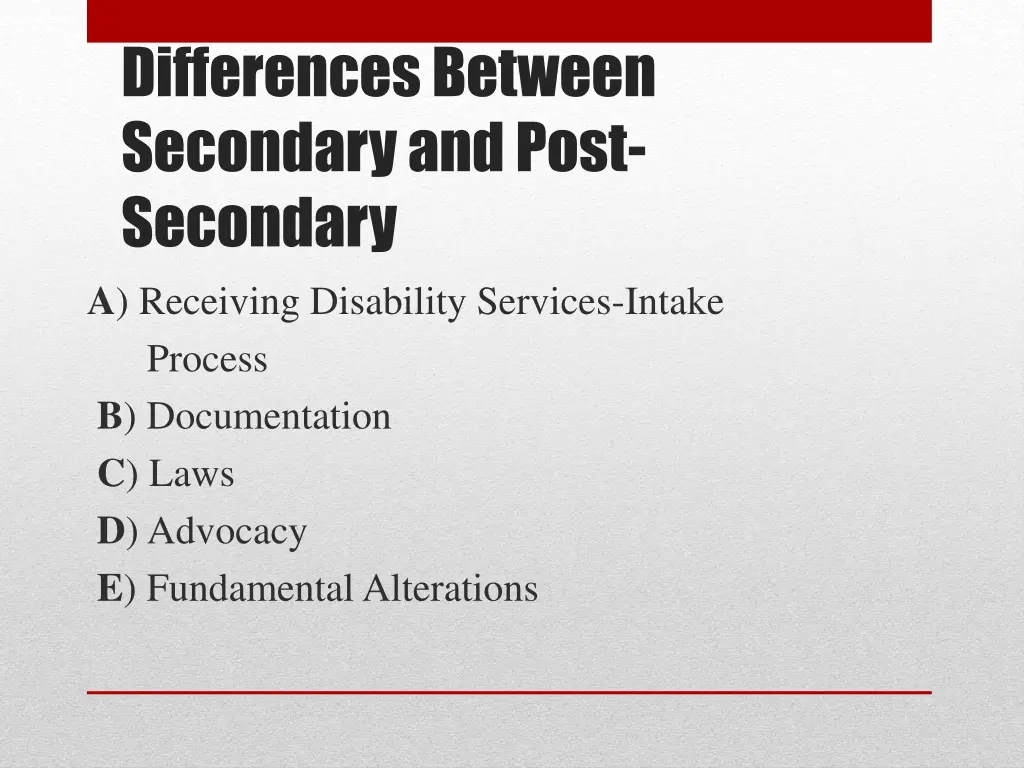 differences between secondary and post secondary