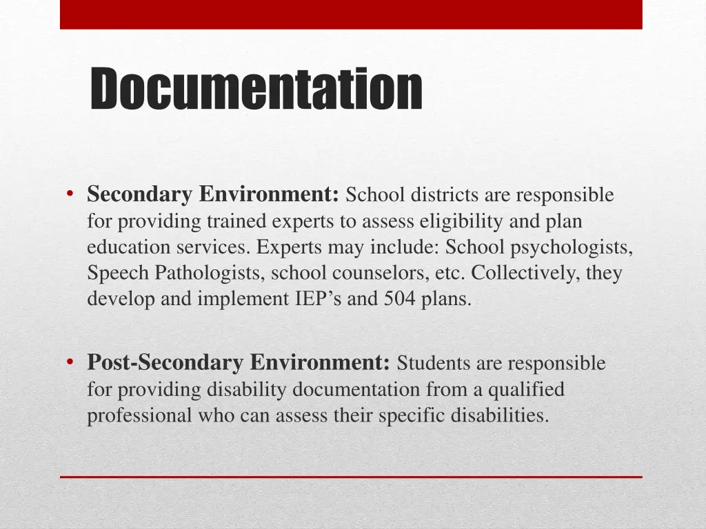 documentation