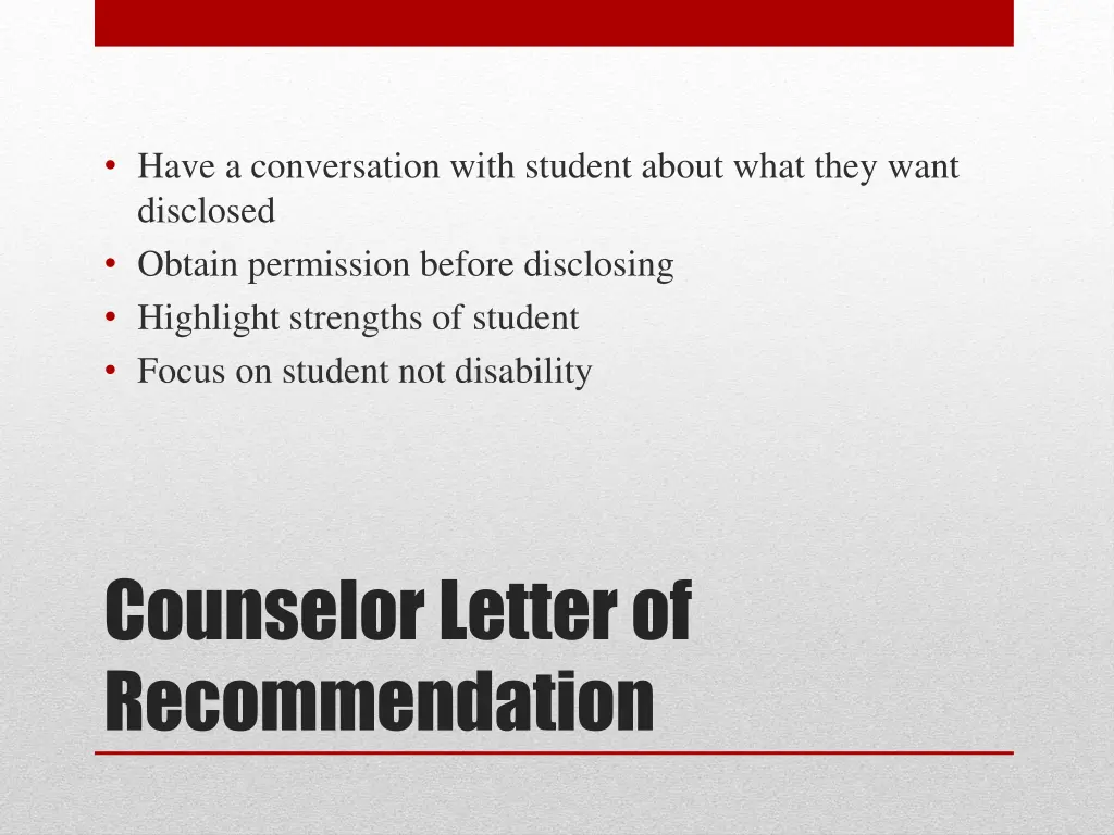 have a conversation with student about what they