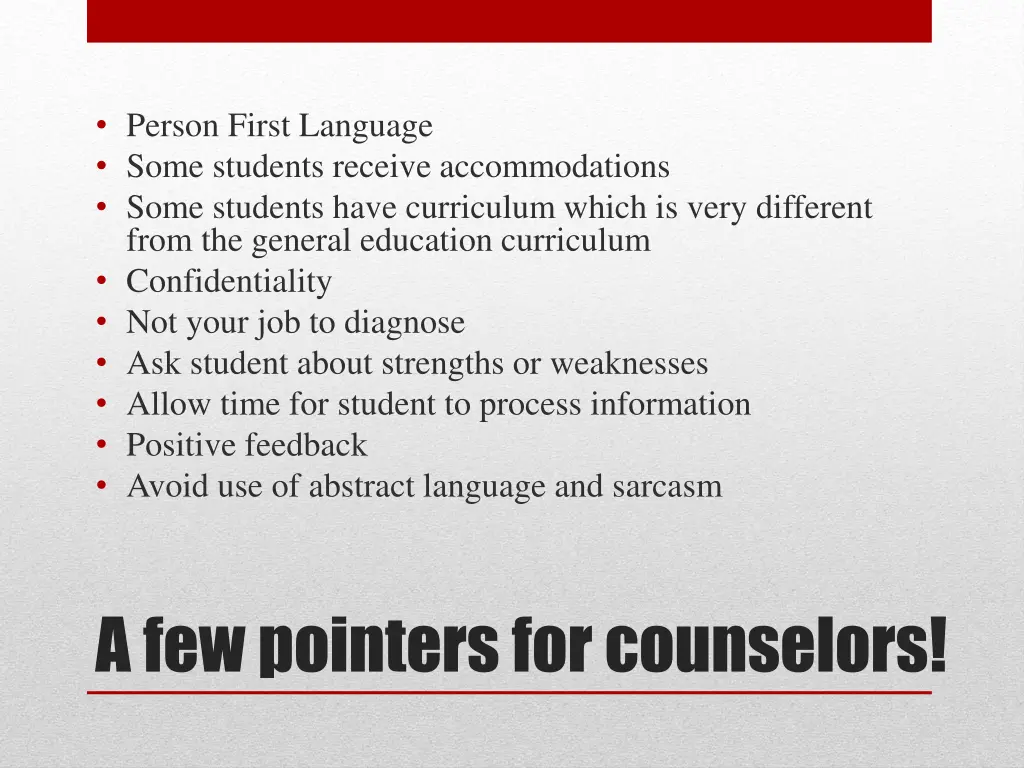 person first language some students receive