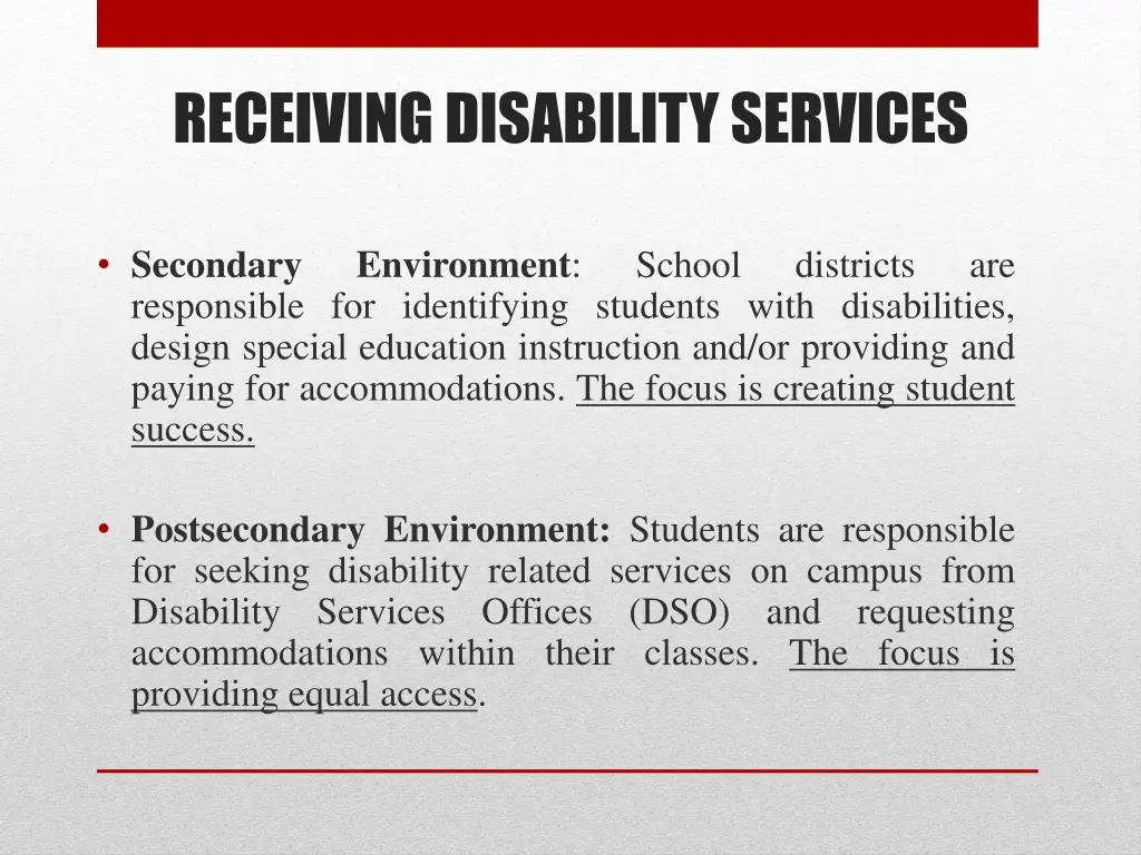 receiving disability services