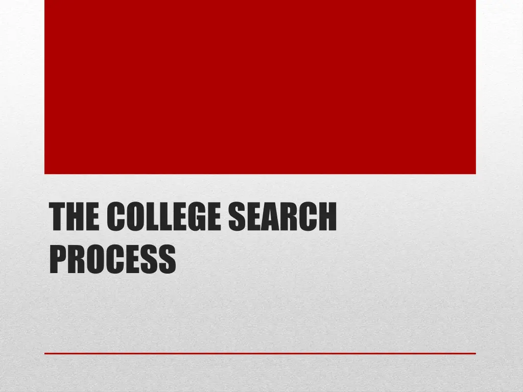 the college search process