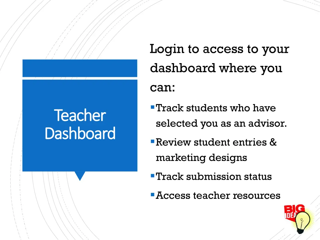 login to access to your dashboard where you can