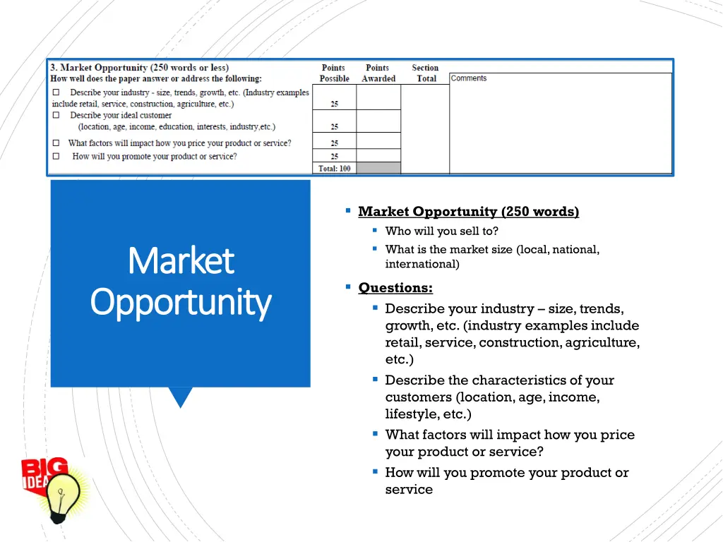 market opportunity 250 words who will you sell