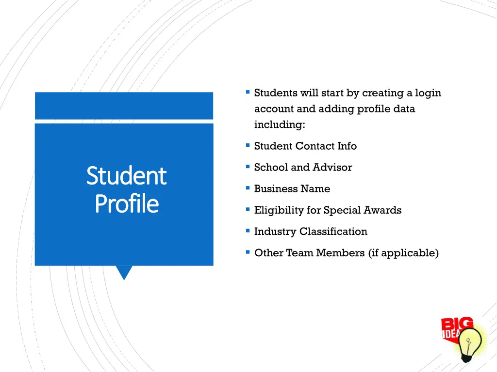 students will start by creating a login account
