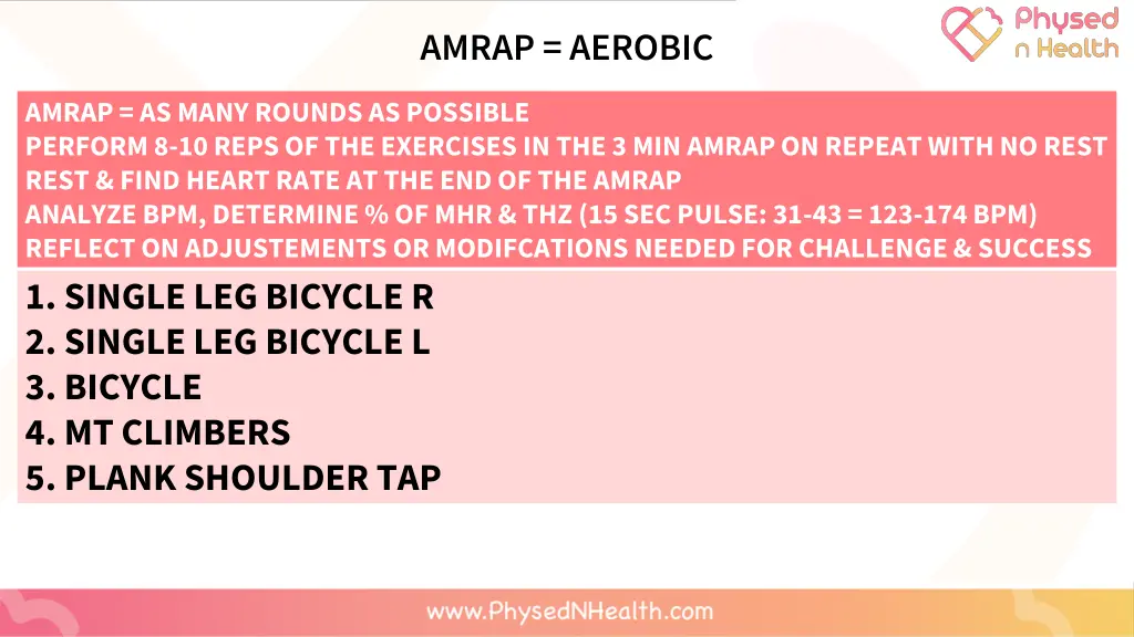 amrap aerobic
