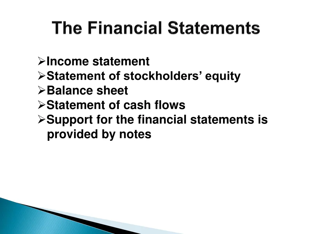 income statement statement of stockholders equity