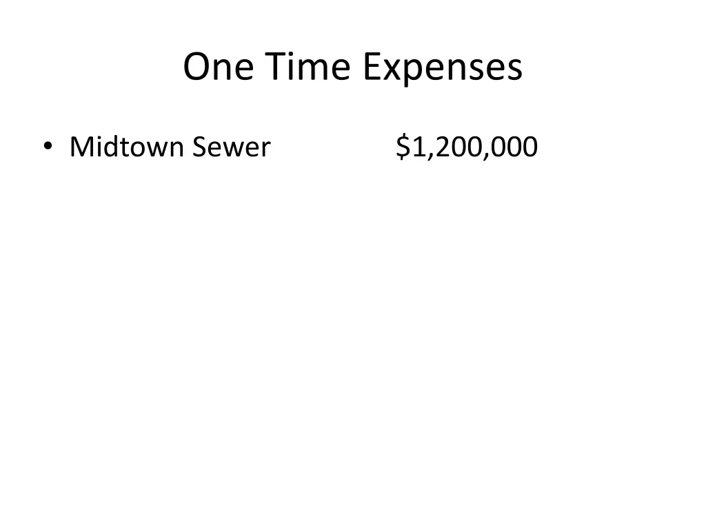 one time expenses 1