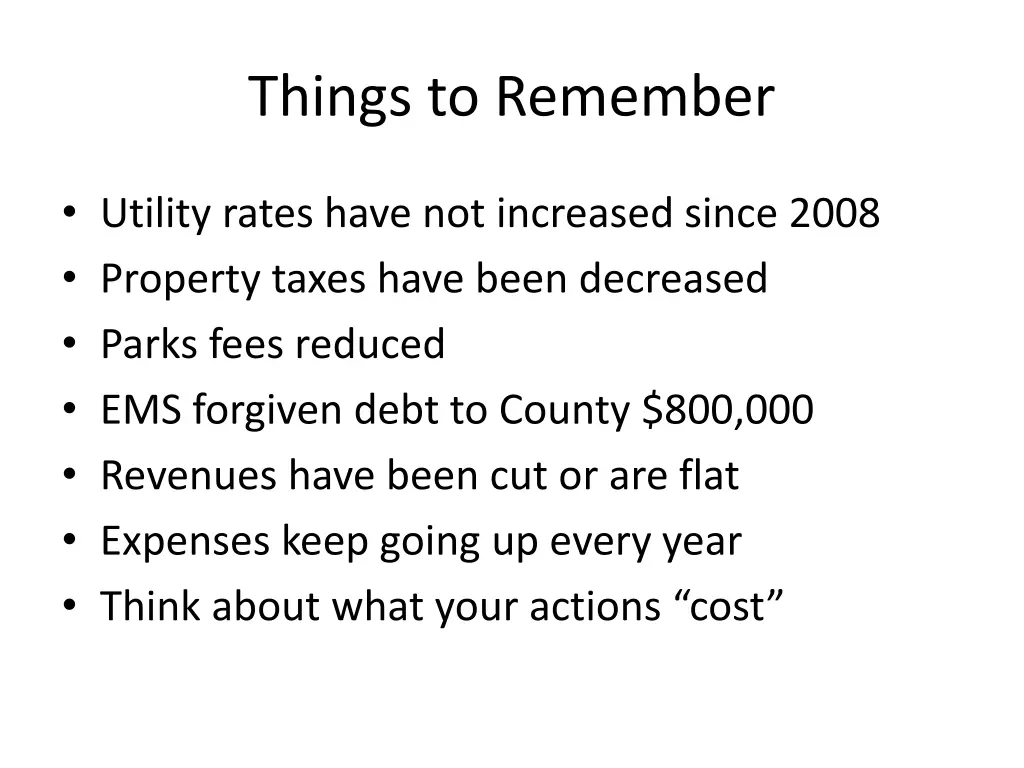 things to remember