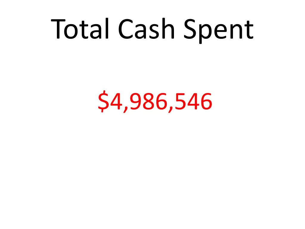 total cash spent 1
