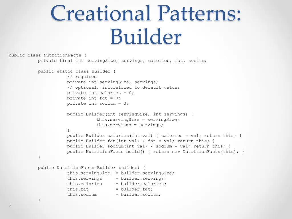 creational patterns builder 1