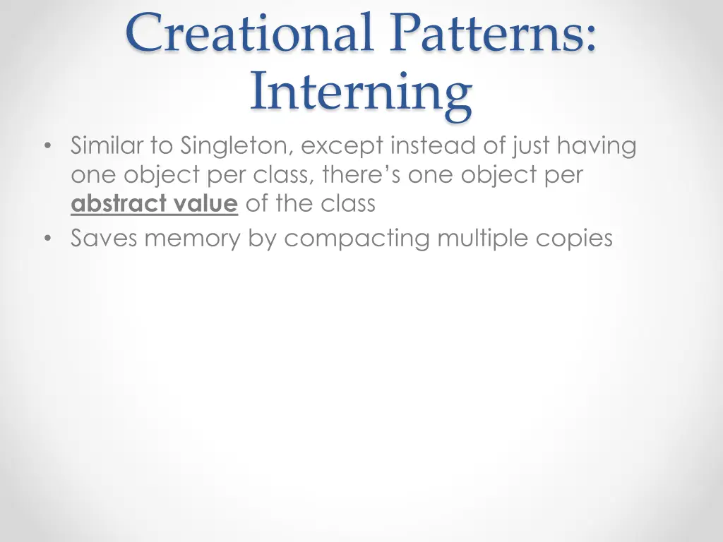 creational patterns interning similar