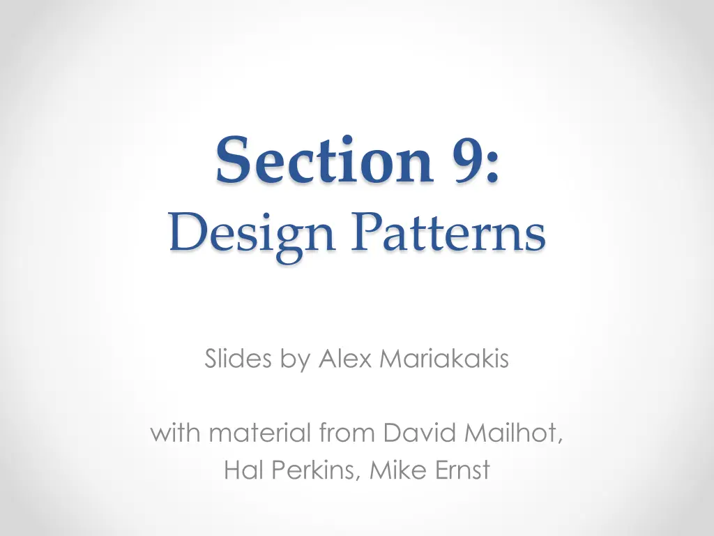 section 9 design patterns