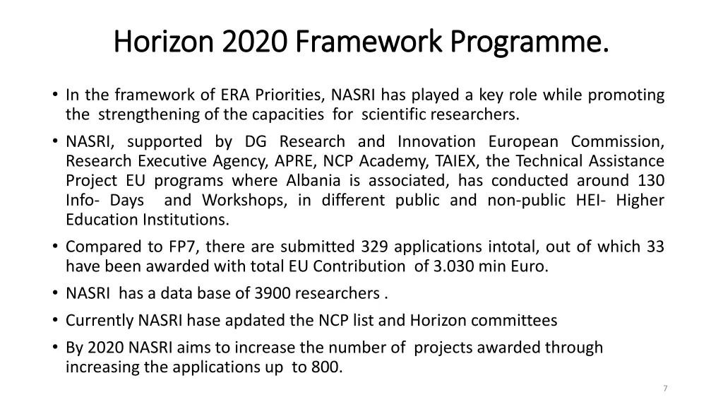 horizon 2020 framework programme horizon 2020
