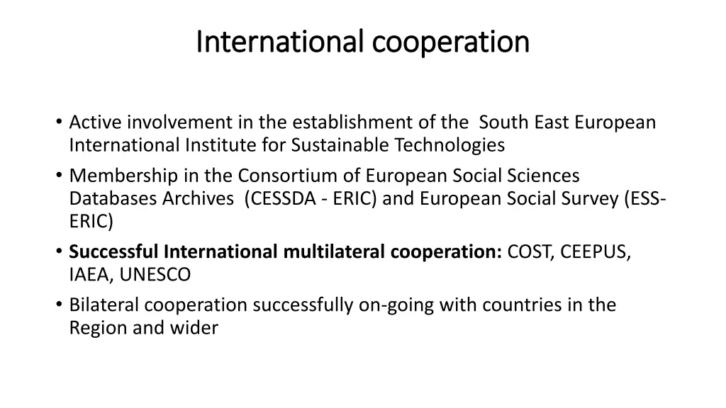 international cooperation international