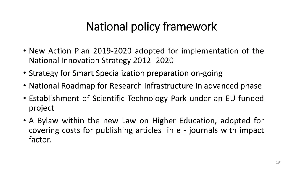 national policy framework national policy