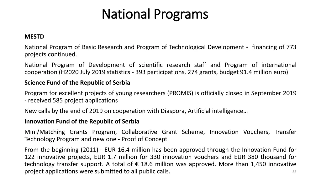 national programs national programs 1