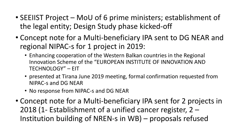 seeiist project mou of 6 prime ministers