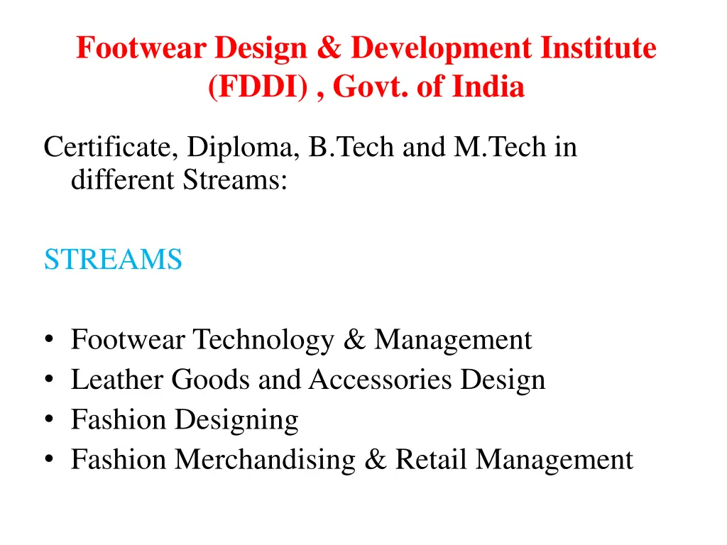 footwear design development institute fddi govt