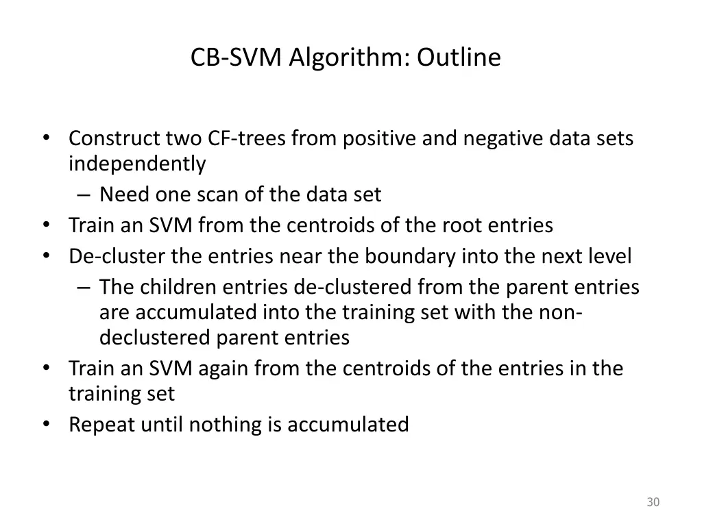 cb svm algorithm outline