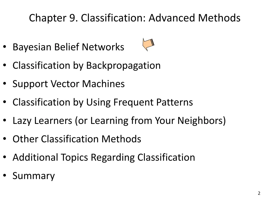 chapter 9 classification advanced methods