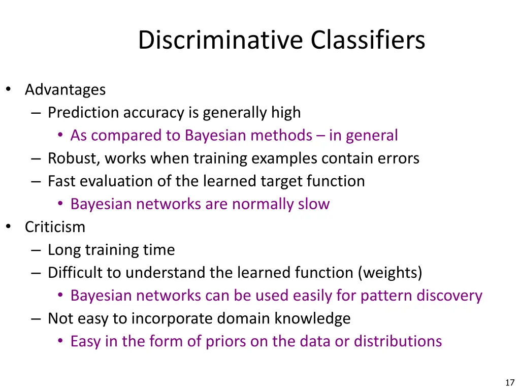 discriminative classifiers