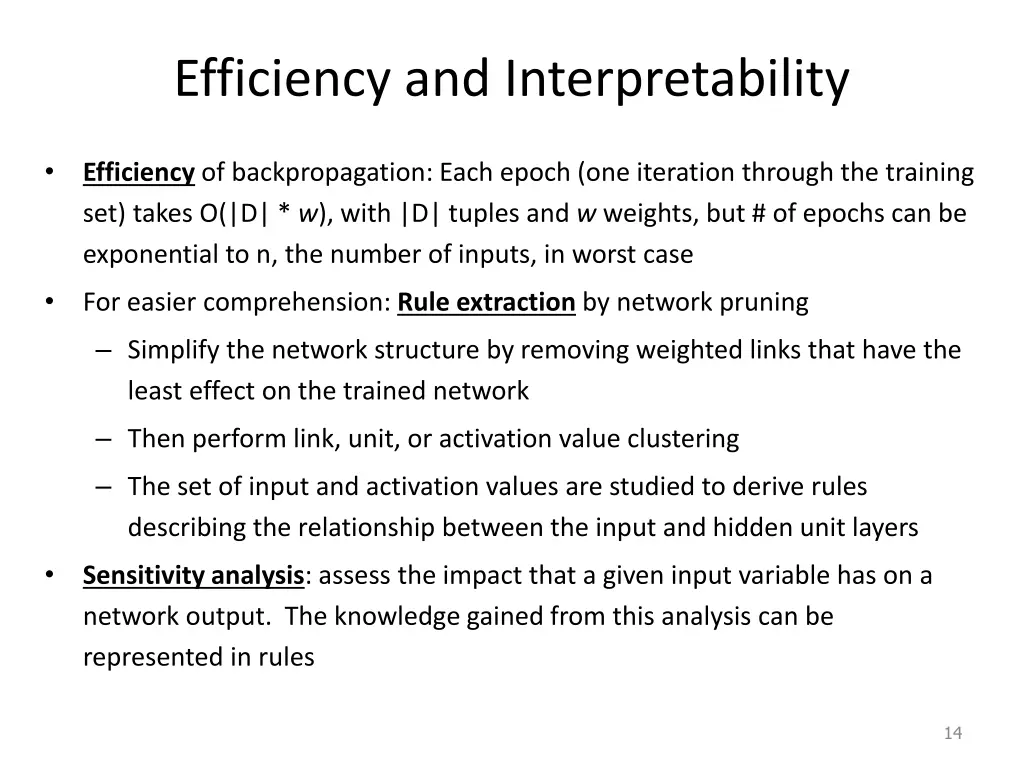 efficiency and interpretability