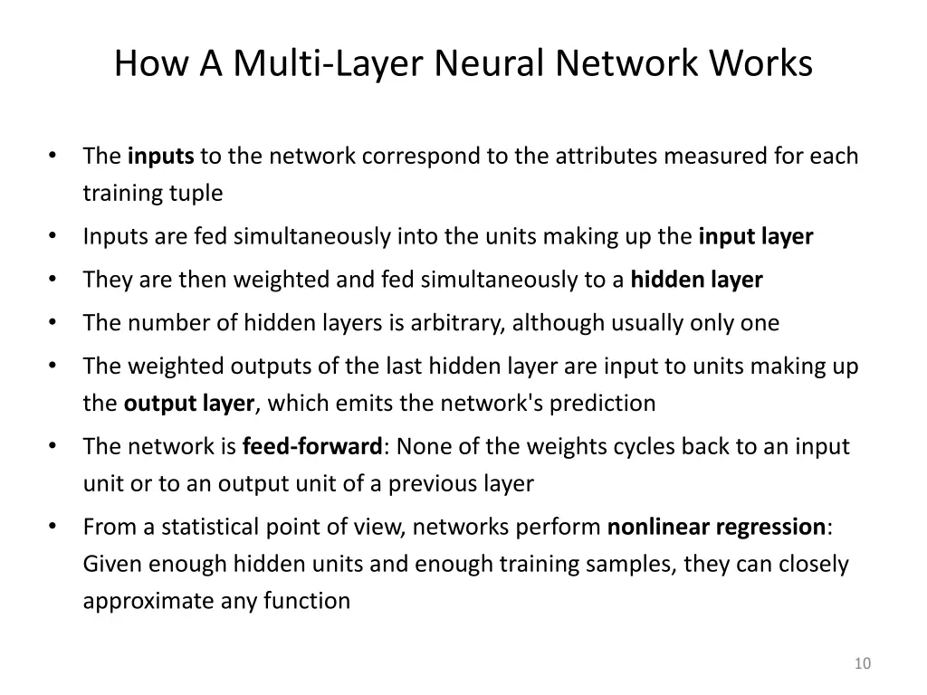 how a multi layer neural network works