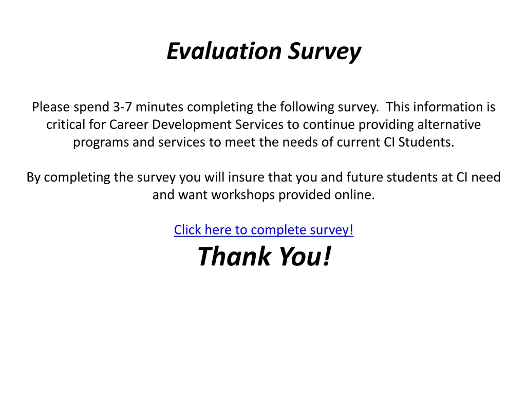 evaluation survey