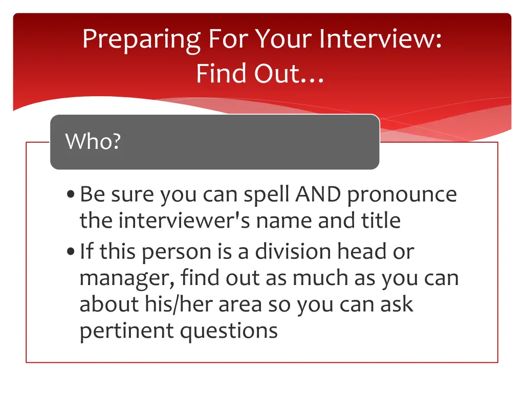 preparing for your interview find out