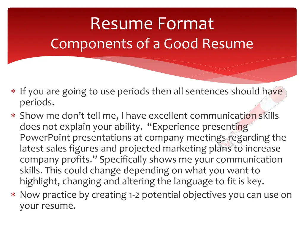 resume format components of a good resume 1