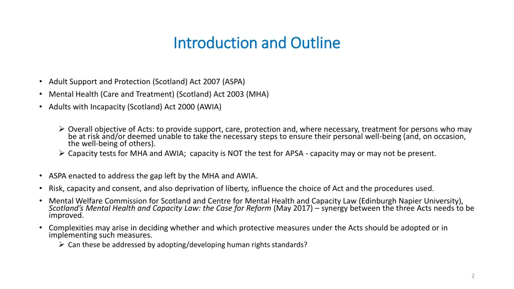 introduction and outline introduction and outline