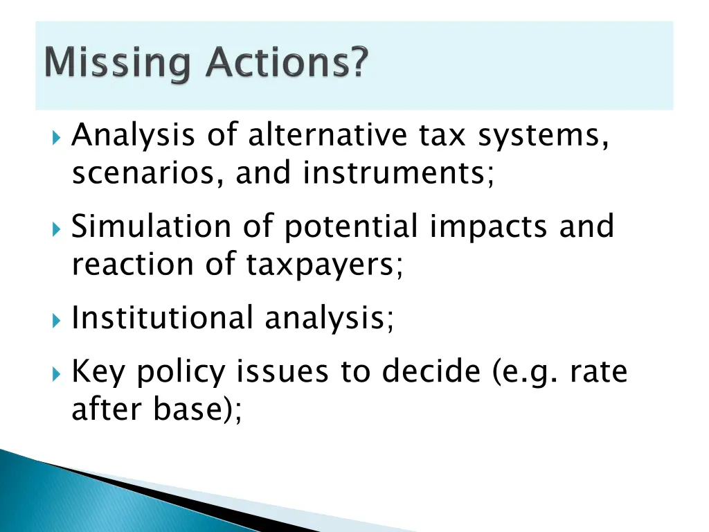 analysis of alternative tax systems scenarios