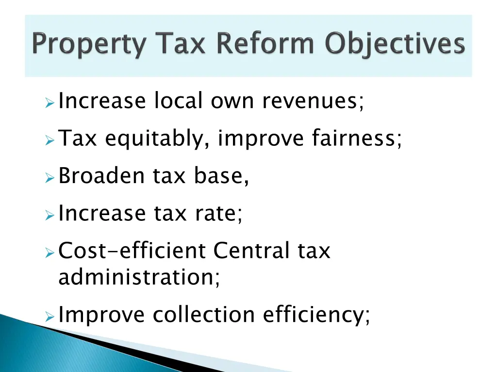 increase local own revenues tax equitably improve