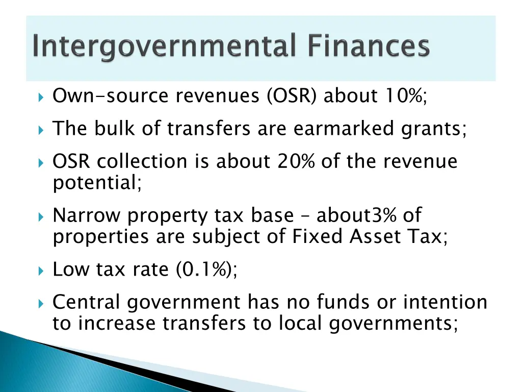 own source revenues osr about 10 the bulk