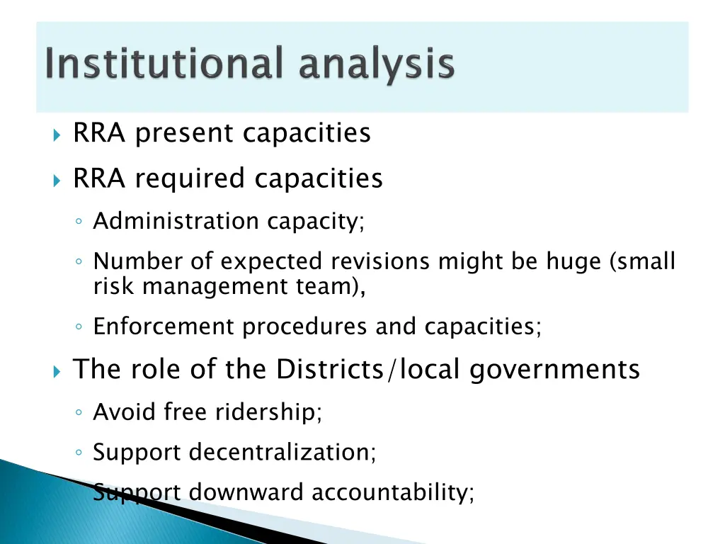 rra present capacities rra required capacities