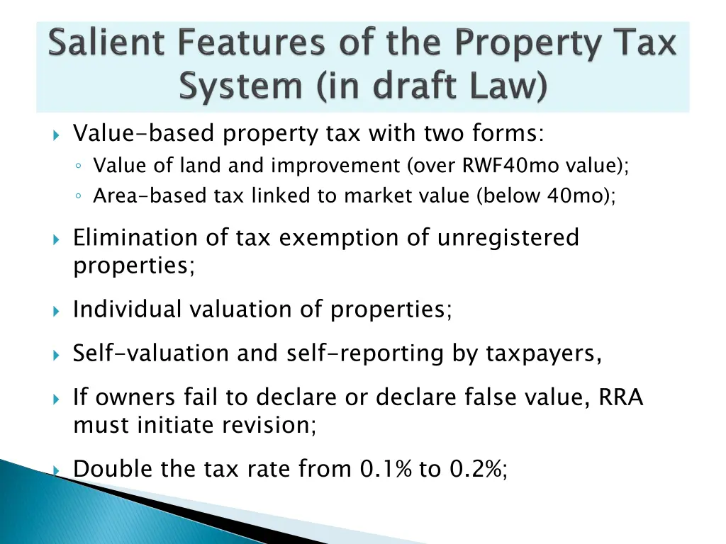 value based property tax with two forms value