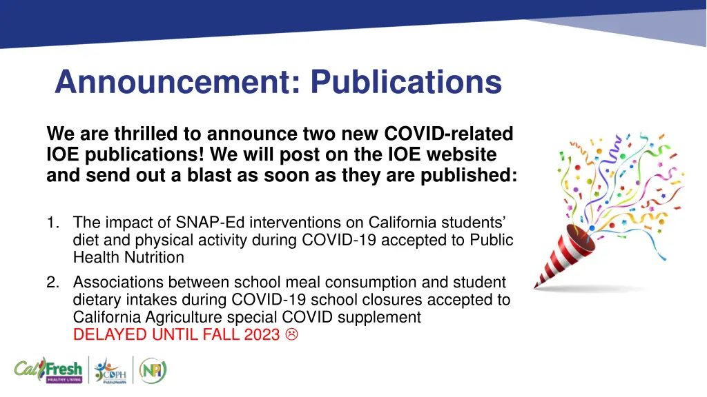 announcement publications