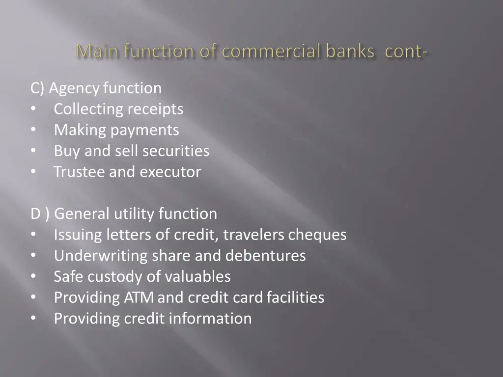 c agencyfunction collecting receipts making