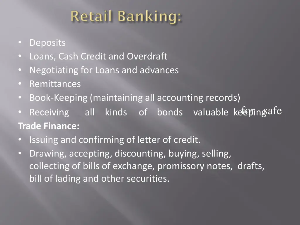 deposits loans cash credit and overdraft