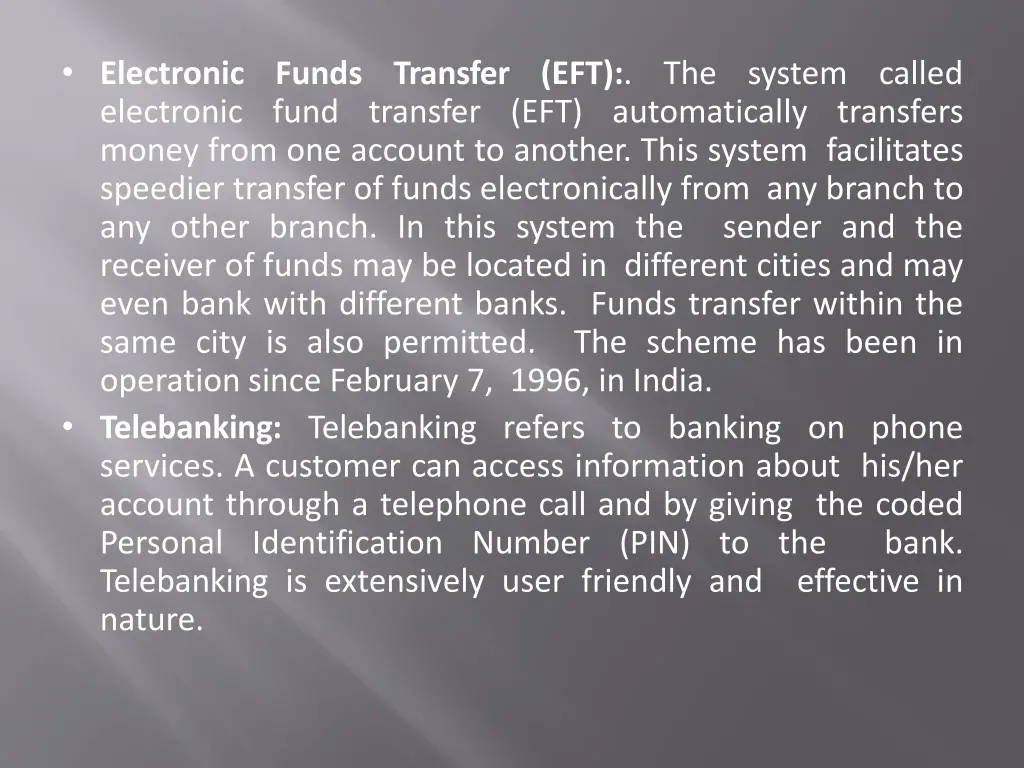 electronic funds transfer eft the system called