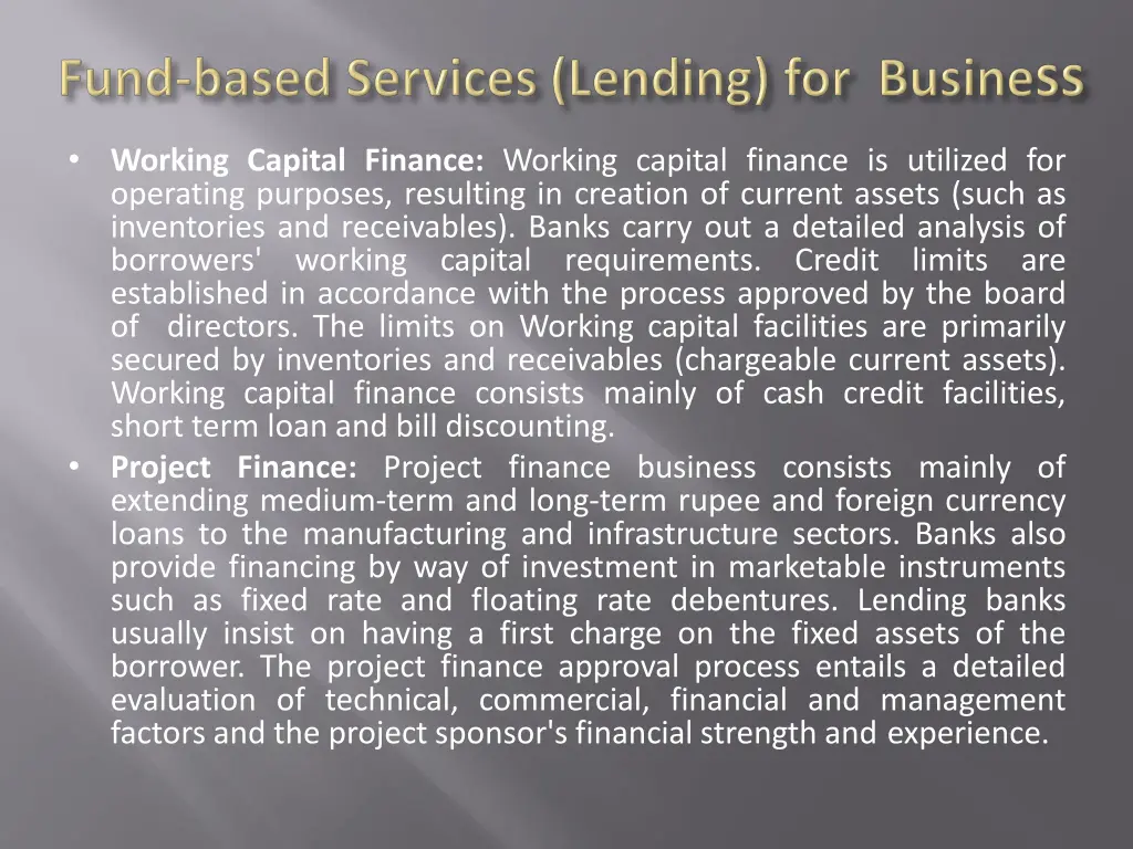 working capital finance working capital finance