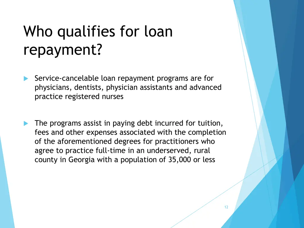 who qualifies for loan repayment