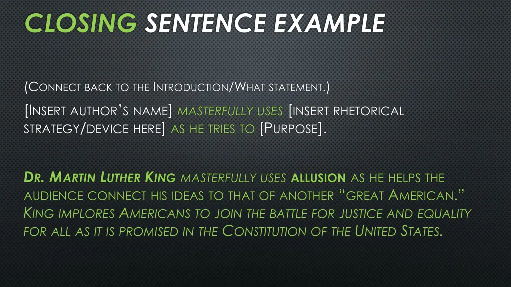 closing sentence example