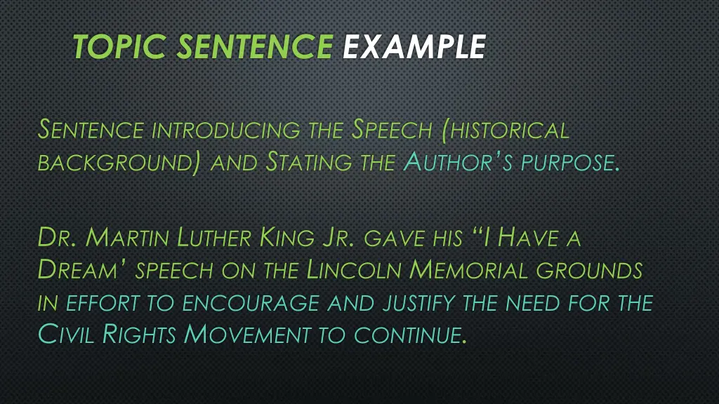 topic sentence example