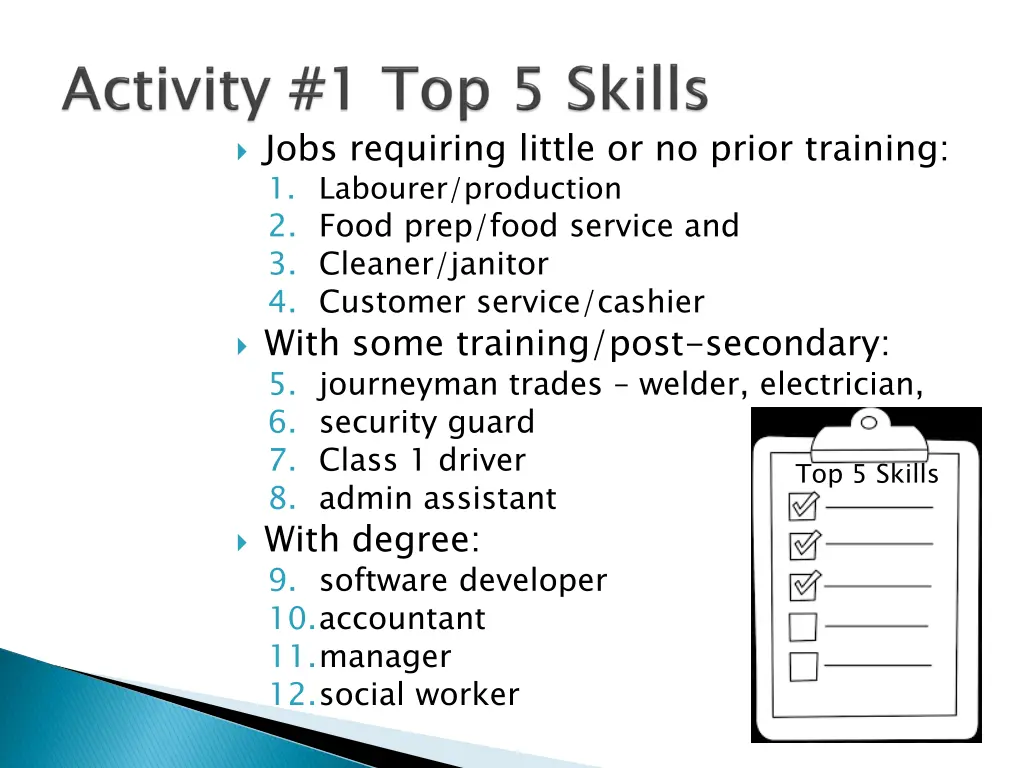 jobs requiring little or no prior training