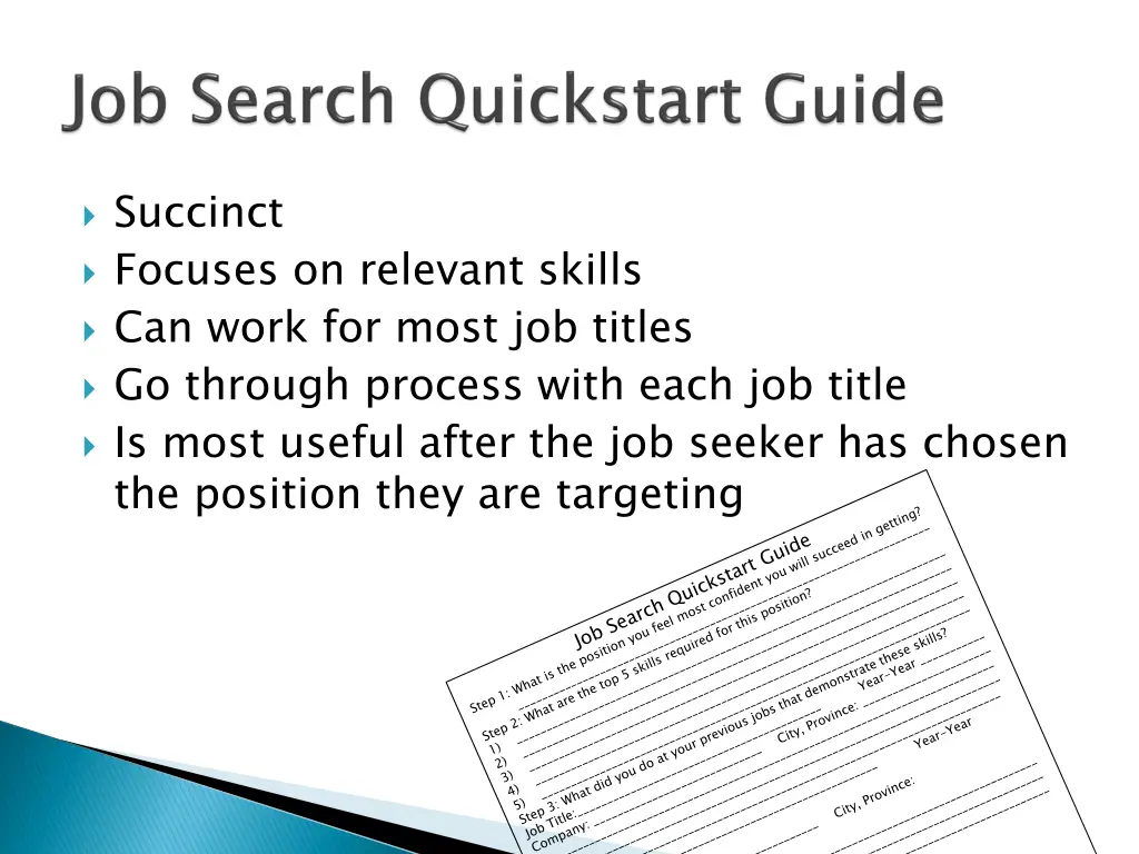 succinct focuses on relevant skills can work