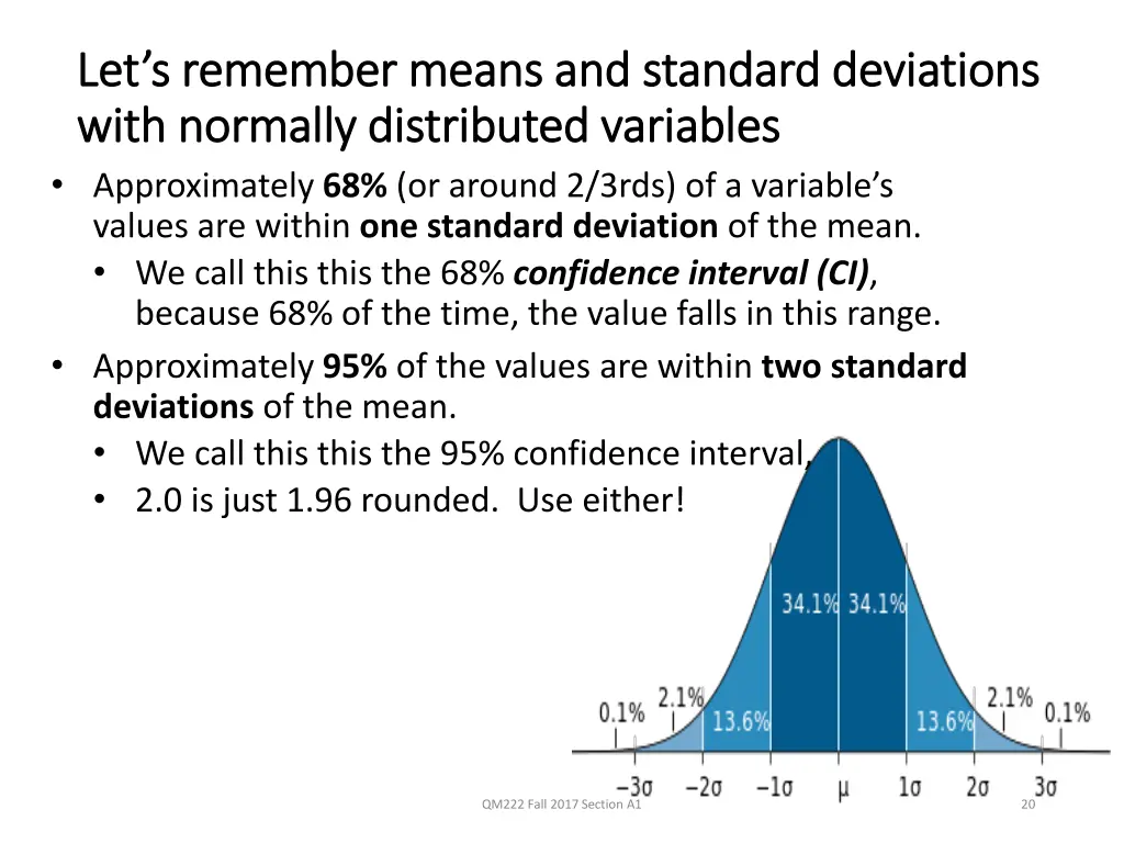 let s remember means and standard deviations